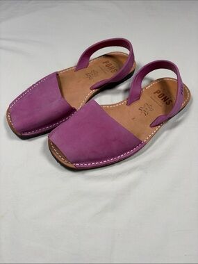 PONS Purple Leather Slingback Sandals - Women's